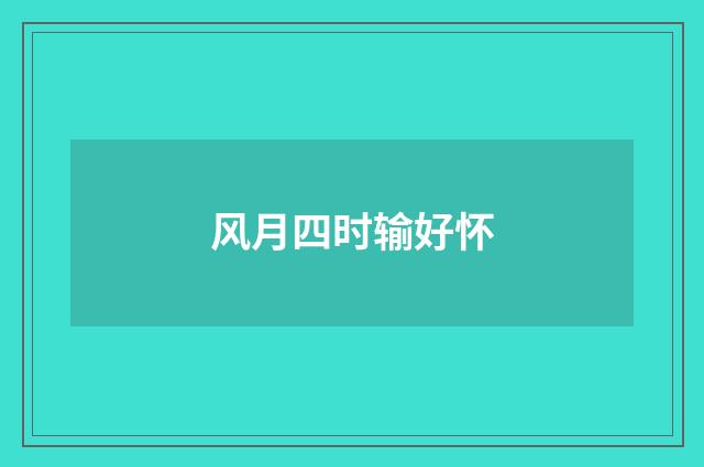 风月四时输好怀