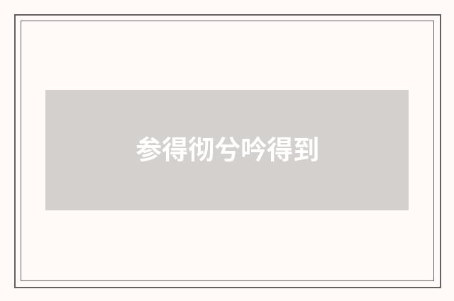 参得彻兮吟得到