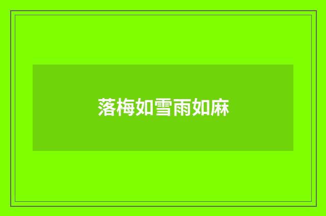 落梅如雪雨如麻