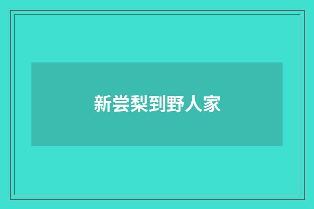 新尝梨到野人家