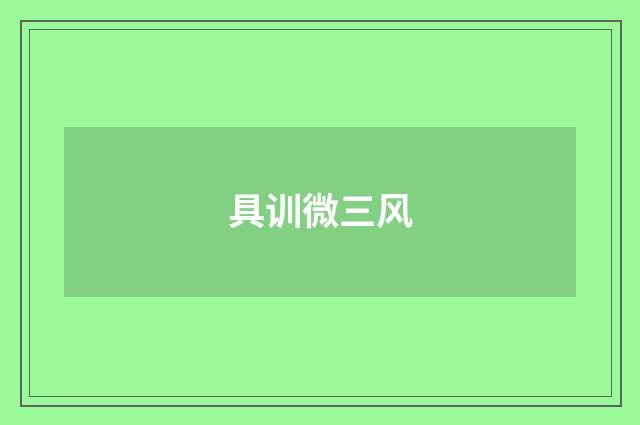 具训微三风