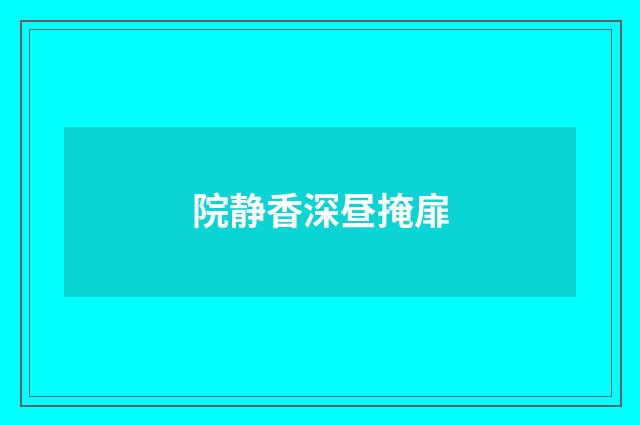院静香深昼掩扉