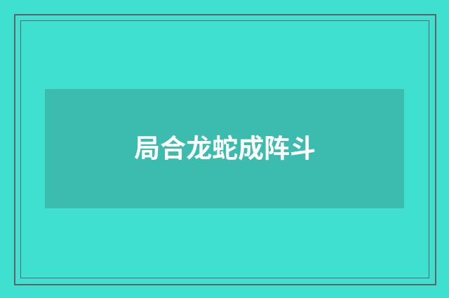 局合龙蛇成阵斗