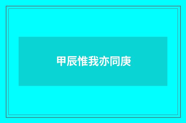 甲辰惟我亦同庚