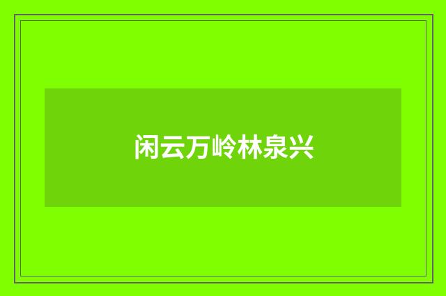 闲云万岭林泉兴