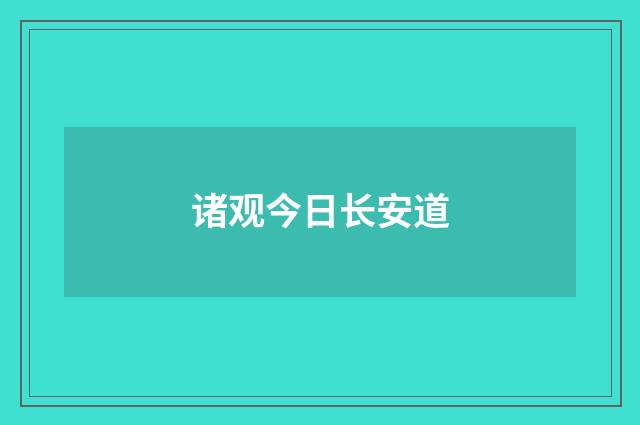 诸观今日长安道