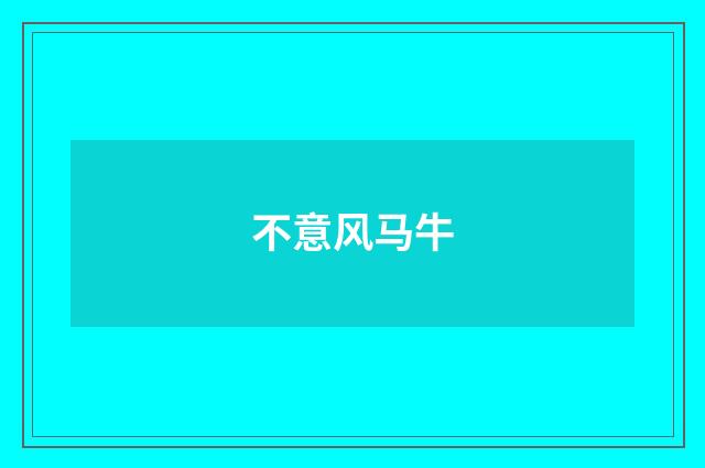 不意风马牛