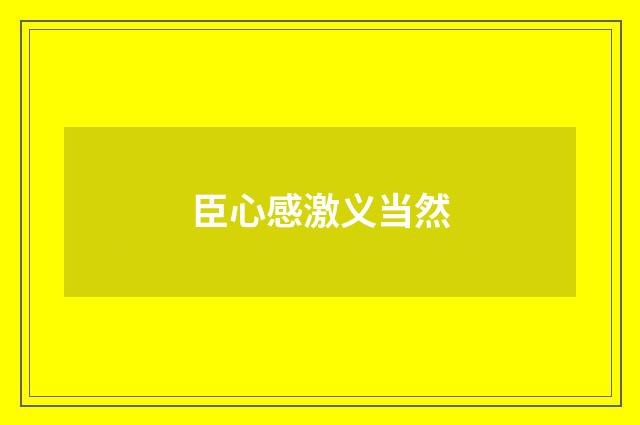 臣心感激义当然