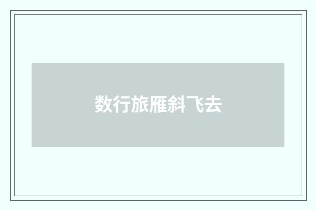 数行旅雁斜飞去
