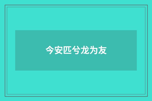 今安匹兮龙为友