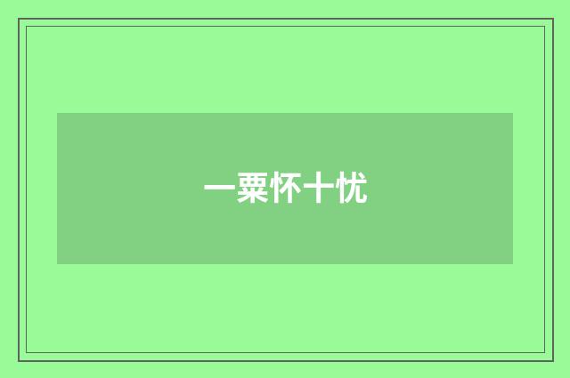 一粟怀十忧