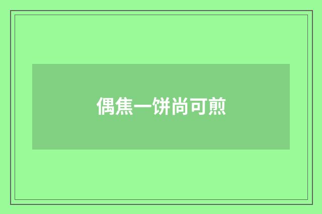 偶焦一饼尚可煎