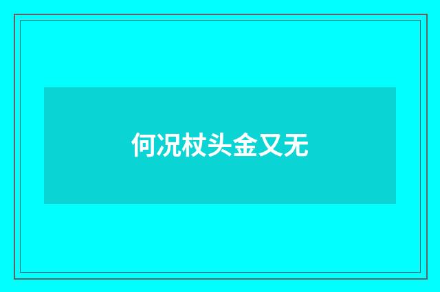 何况杖头金又无