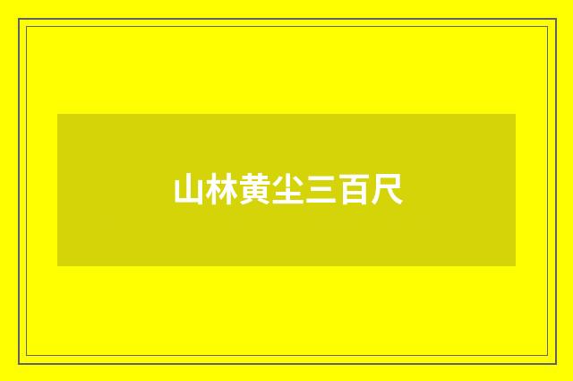 山林黄尘三百尺