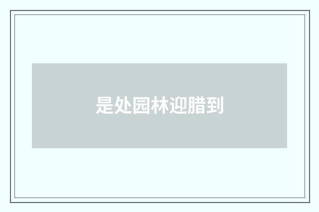 是处园林迎腊到