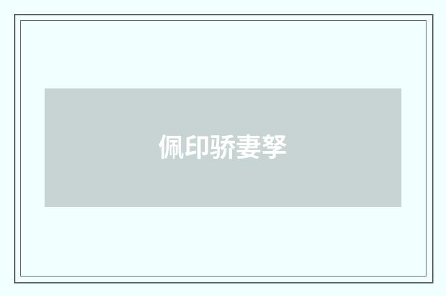 佩印骄妻孥