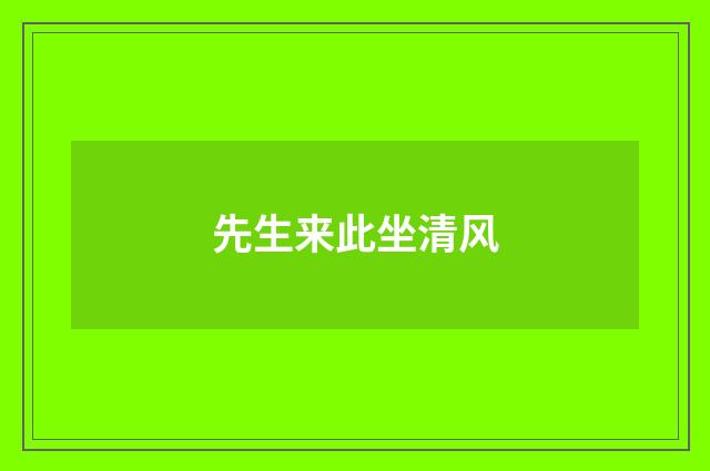 先生来此坐清风