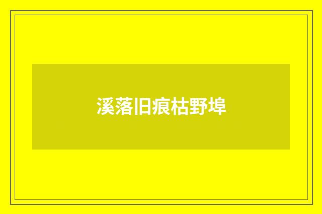 溪落旧痕枯野埠