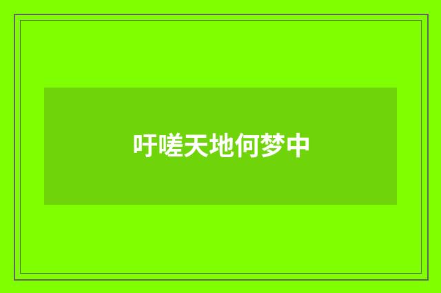 吁嗟天地何梦中