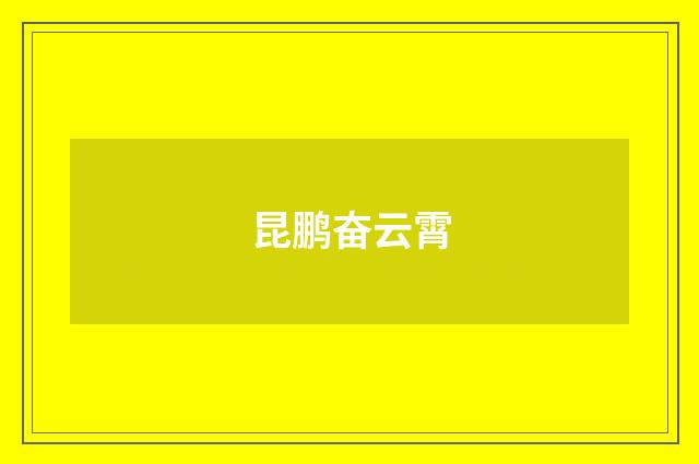 昆鹏奋云霄