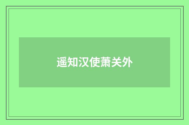 遥知汉使萧关外