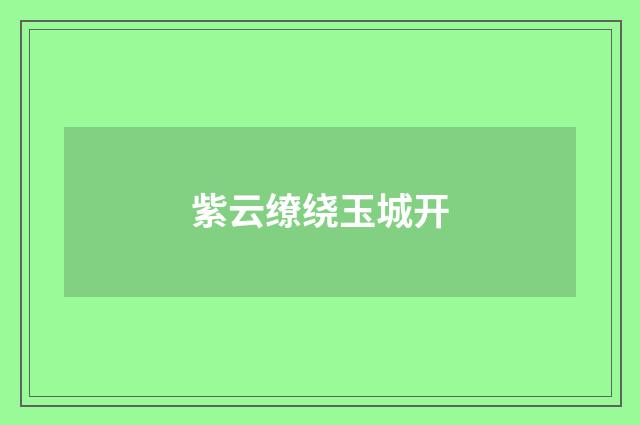 紫云缭绕玉城开