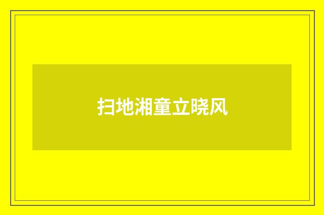 扫地湘童立晓风