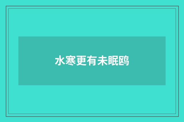 水寒更有未眠鸥