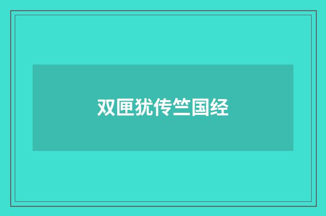 双匣犹传竺国经