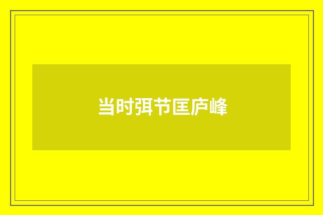 当时弭节匡庐峰