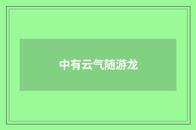 中有云气随游龙