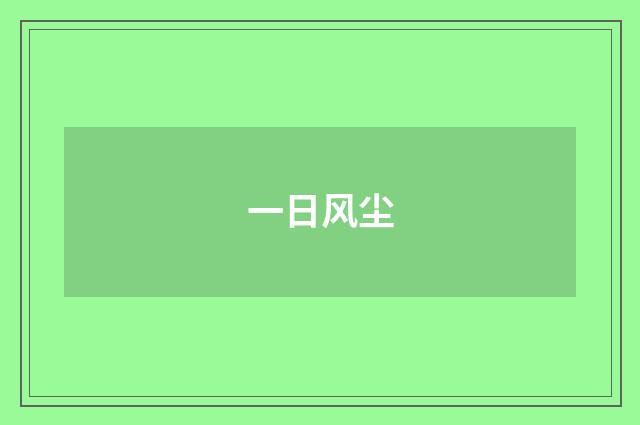 一日风尘