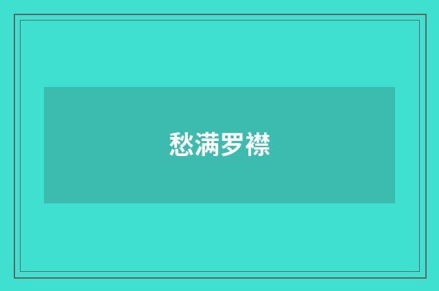 愁满罗襟