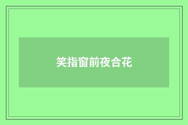 笑指窗前夜合花