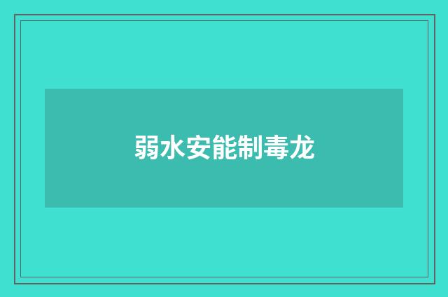 弱水安能制毒龙