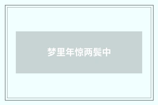 梦里年惊两鬓中