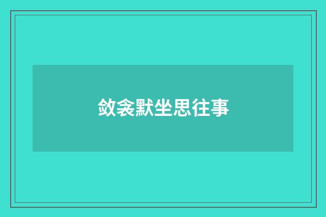 敛衾默坐思往事