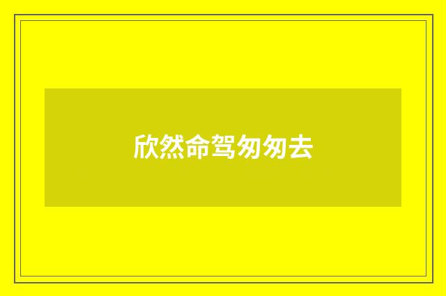 欣然命驾匆匆去