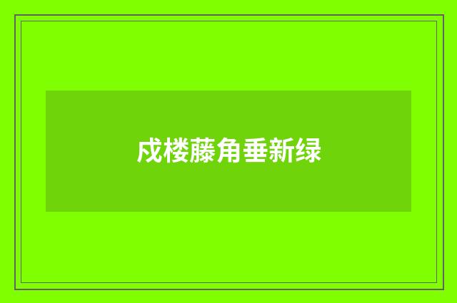 戍楼藤角垂新绿