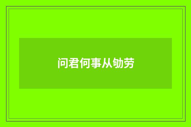 问君何事从劬劳