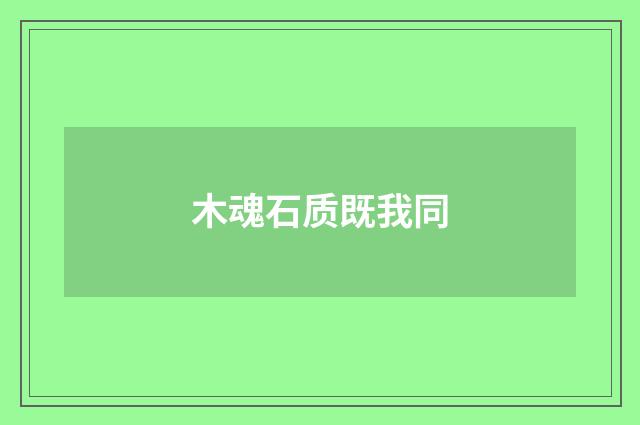 木魂石质既我同
