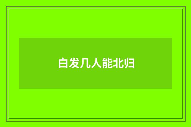 白发几人能北归