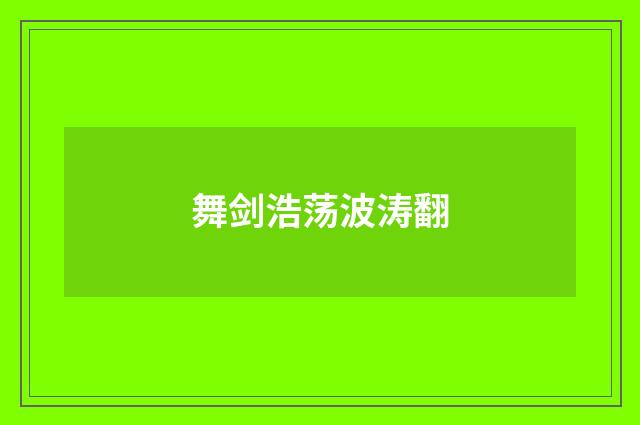 舞剑浩荡波涛翻