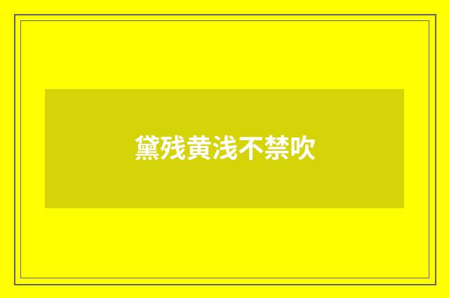 黛残黄浅不禁吹