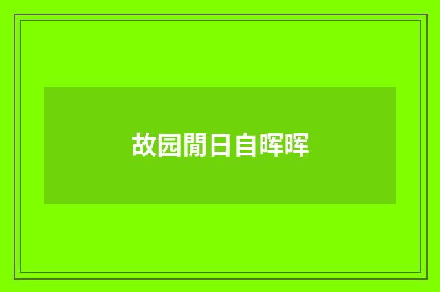 故园閒日自晖晖