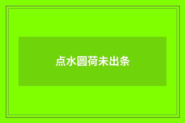 点水圆荷未出条