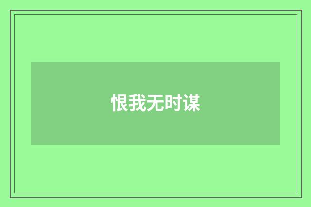 恨我无时谋