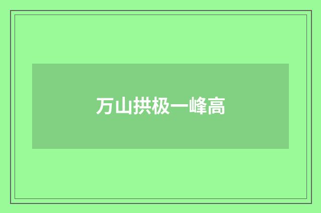 万山拱极一峰高