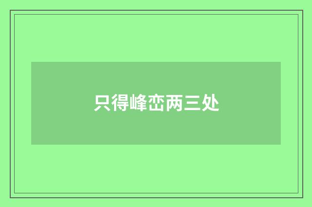只得峰峦两三处