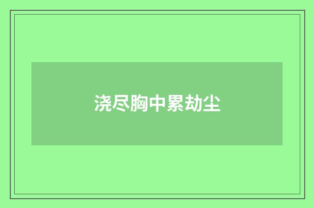浇尽胸中累劫尘